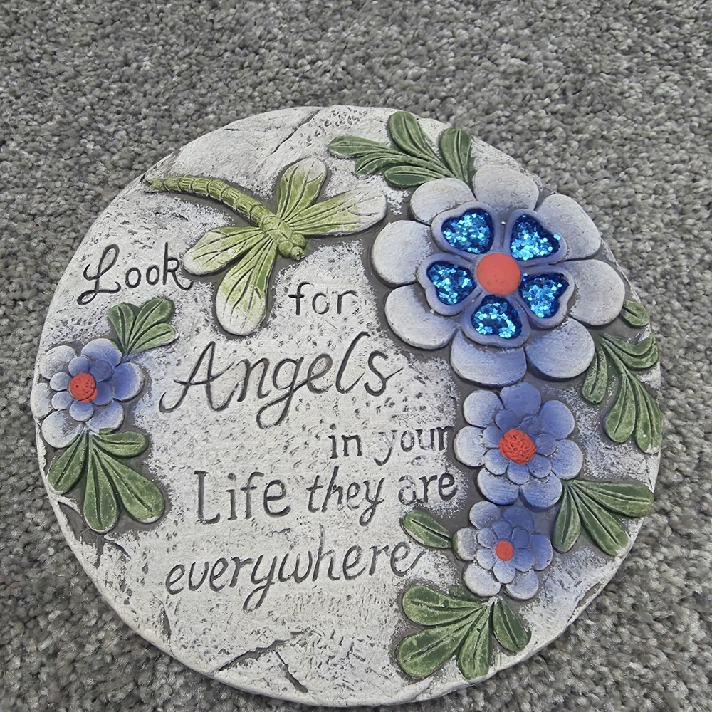 Decorative Ceramic Plaque with Blue and Green Accents - Picture 2 of 5